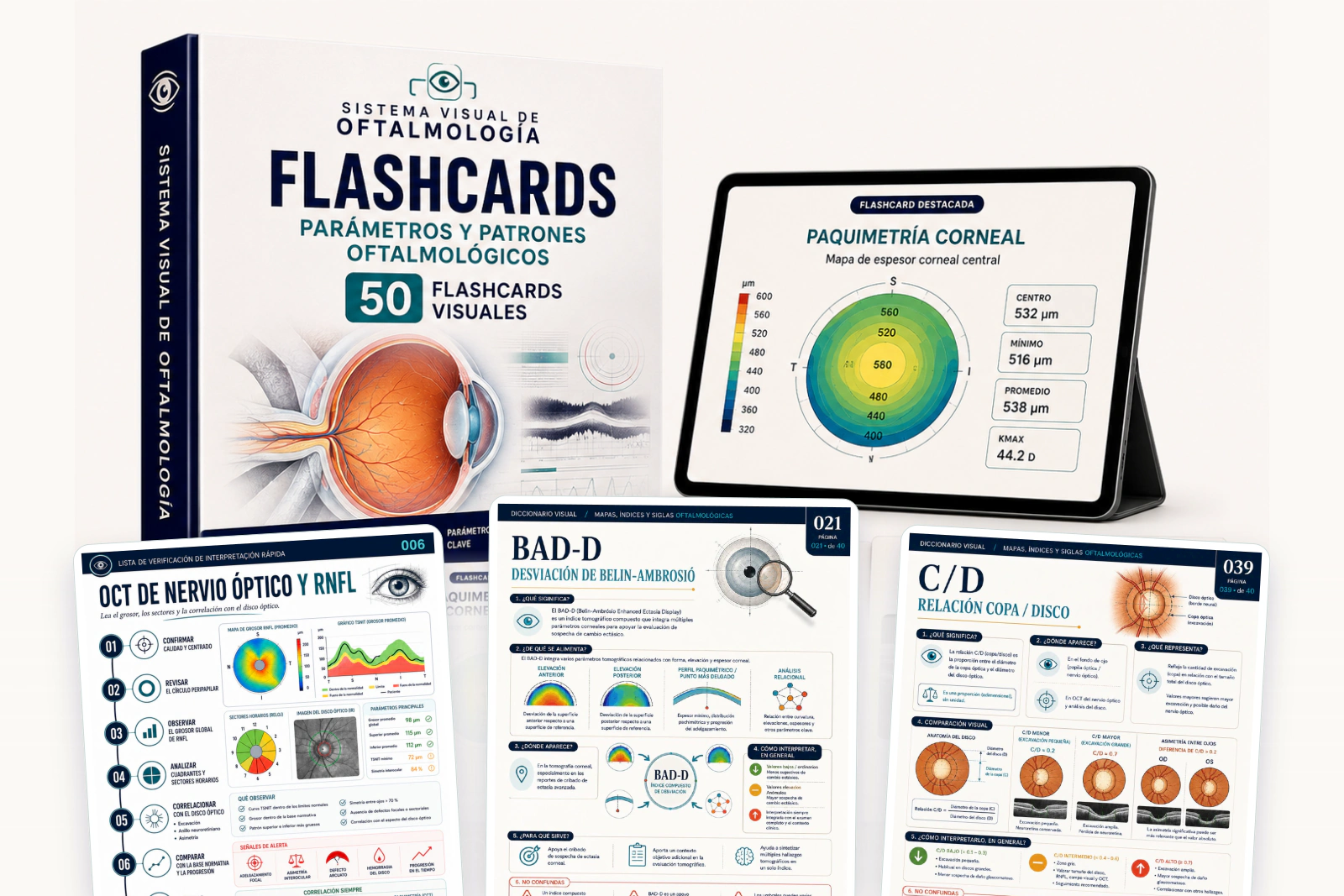 Flashcards de Parámetros y Patrones Oftalmológicos